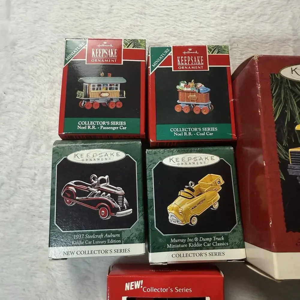 Hallmark Ornaments Cars Trucks Trains Lot Collectors Keepsake Series Vintage